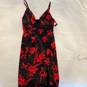 Guess Black dress with red flowers. Size 2